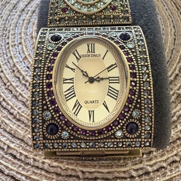 Heidi Daus Women\'s Art Deco Bracelet Watch with Jewels Art to wear